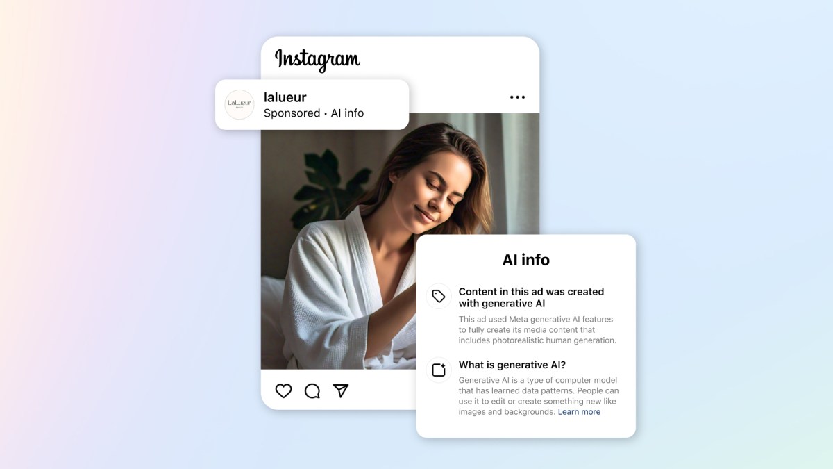 Official Meta generative AI advertising article header